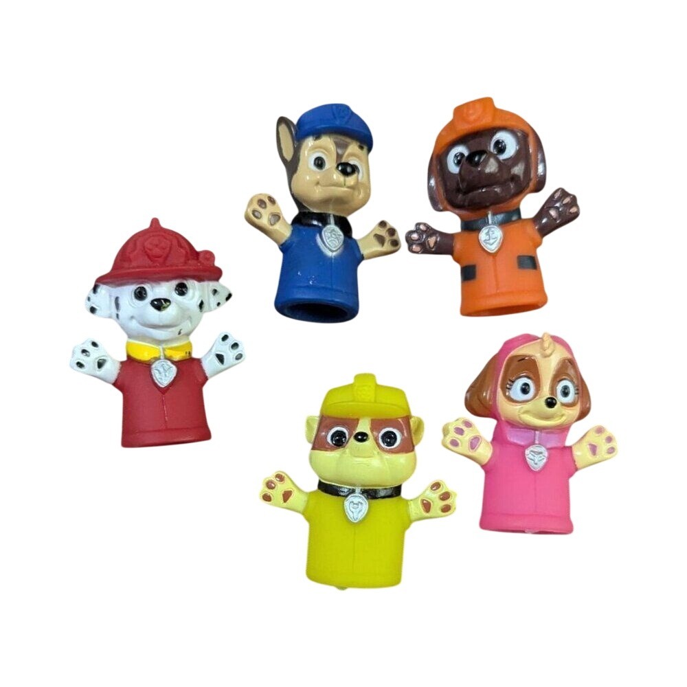 Paw Patrol Finger Puppets Ginsey Set of 5 Chase Marshall Skye‎ Rubble Zuma Toy